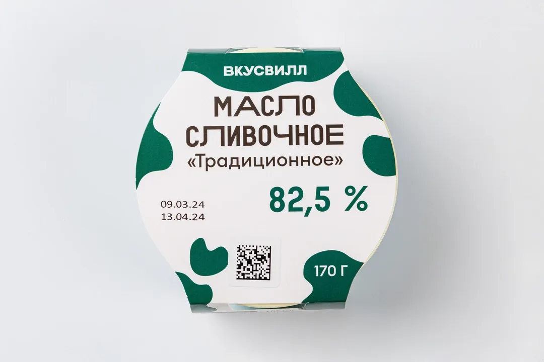 

Сливочное масло ВкусВилл Традиционное 82,5% 170 г