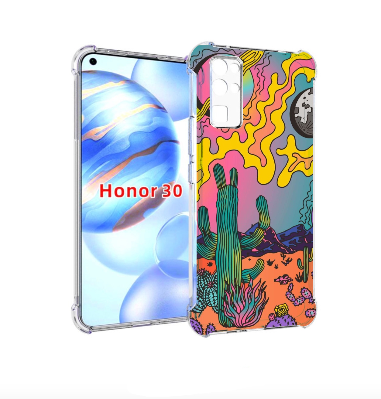 

Чехол бампер MyPads акварельные рисунки для Honor 30 (BMH-AN10), Прозрачный, Tocco