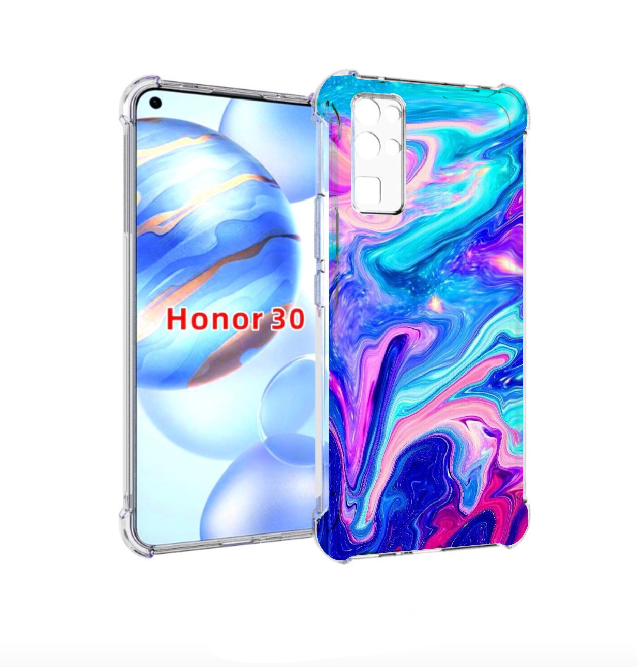 

Чехол бампер MyPads акварельные-краски для Honor 30 (BMH-AN10) п, Прозрачный, Tocco