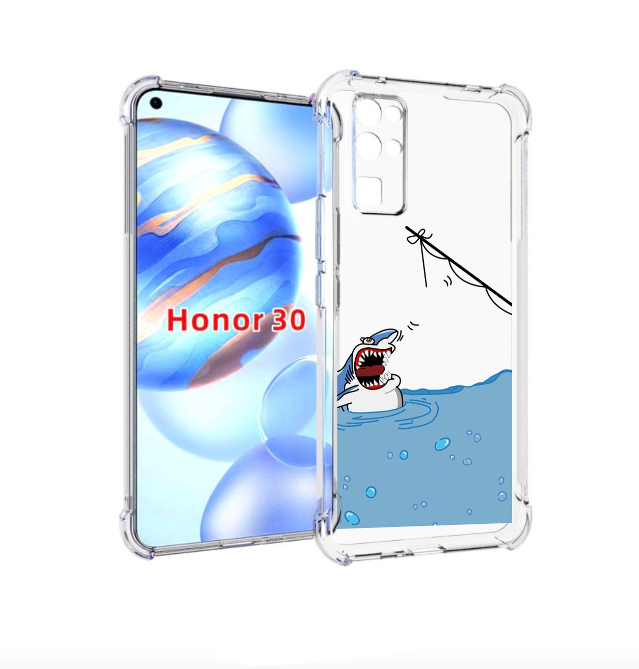 

Чехол бампер MyPads акула-рисунок для Honor 30 (BMH-AN10) против, Прозрачный, Tocco