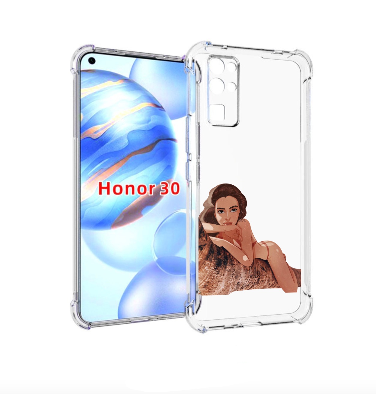 

Чехол бампер MyPads амазонка-на-дереве для Honor 30 (BMH-AN10) п, Прозрачный, Tocco