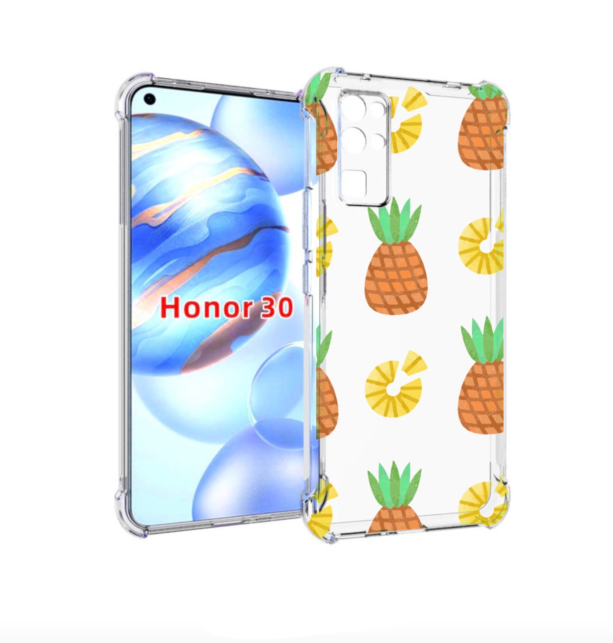 

Чехол бампер MyPads ананасики для Honor 30 (BMH-AN10) противоуда, Прозрачный, Tocco