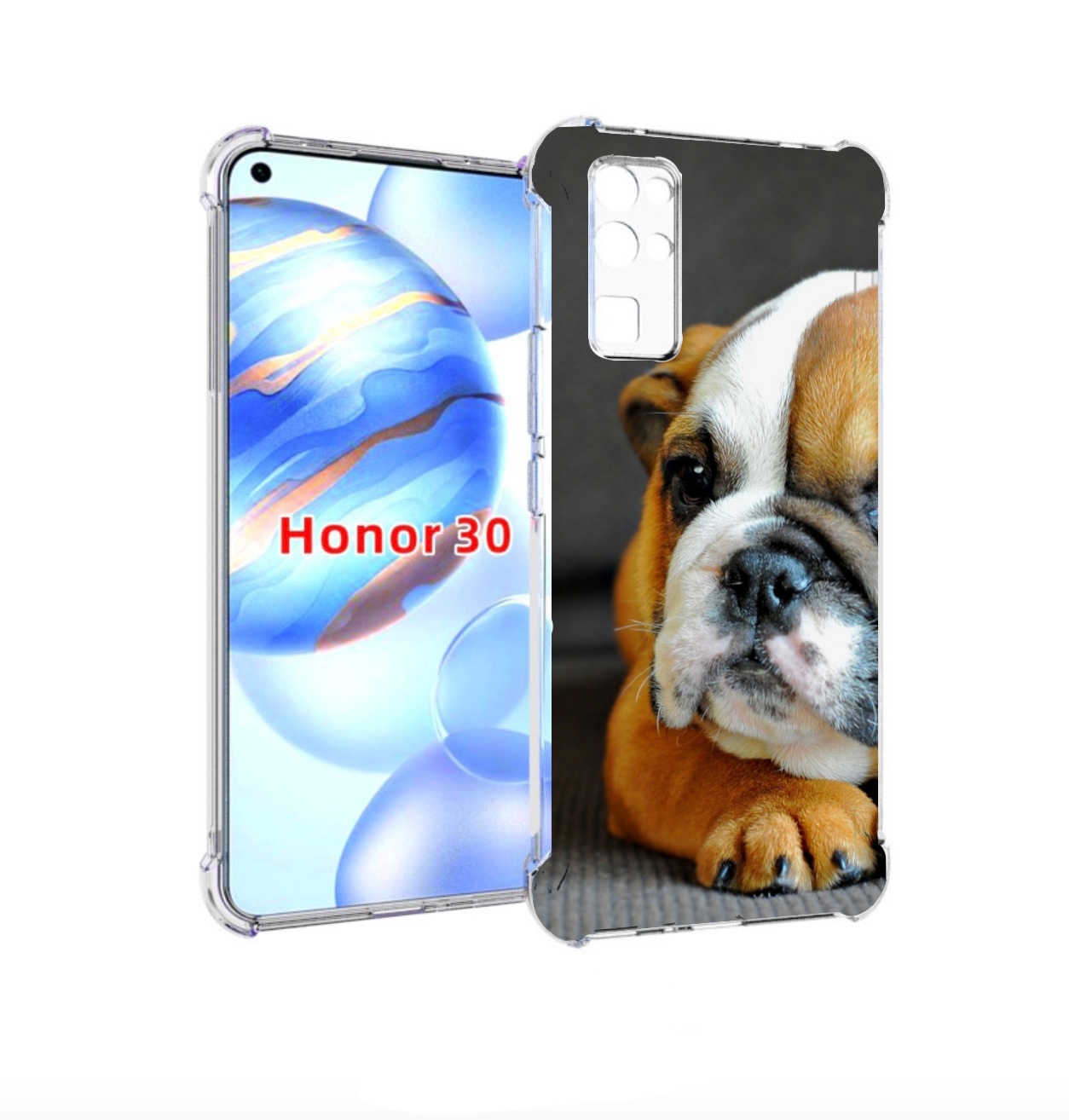 

Чехол бампер MyPads англиискии бульдор для Honor 30 (BMH-AN10), Прозрачный, Tocco