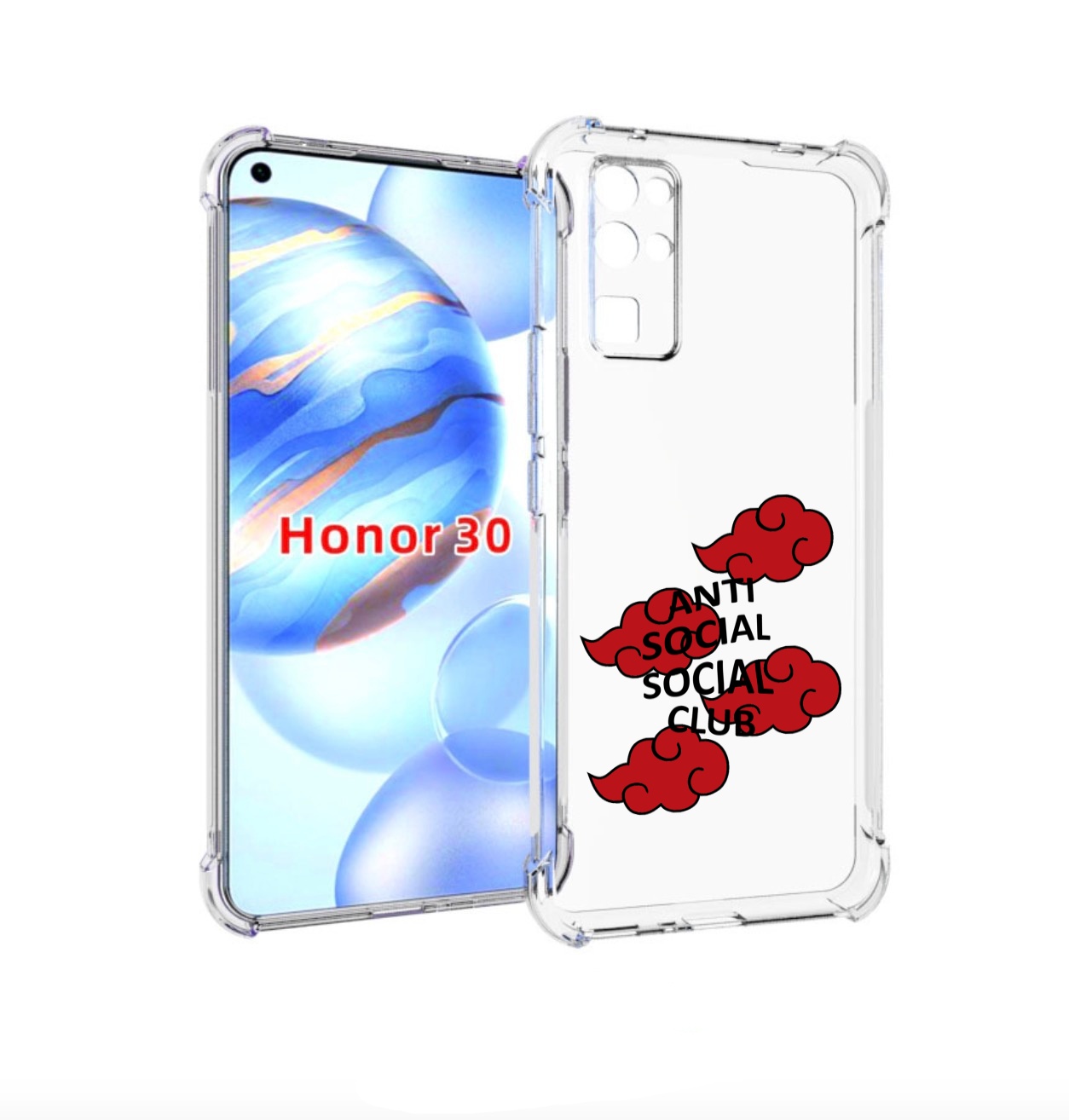 

Чехол бампер MyPads анти-социал-социал-клаб для Honor 30 (BMH-AN, Прозрачный, Tocco