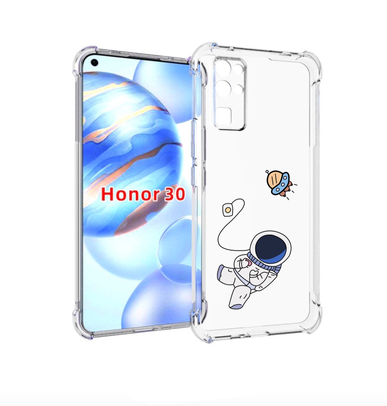 

Чехол бампер MyPads астронавт для Honor 30 (BMH-AN10) противоуда, Прозрачный, Tocco