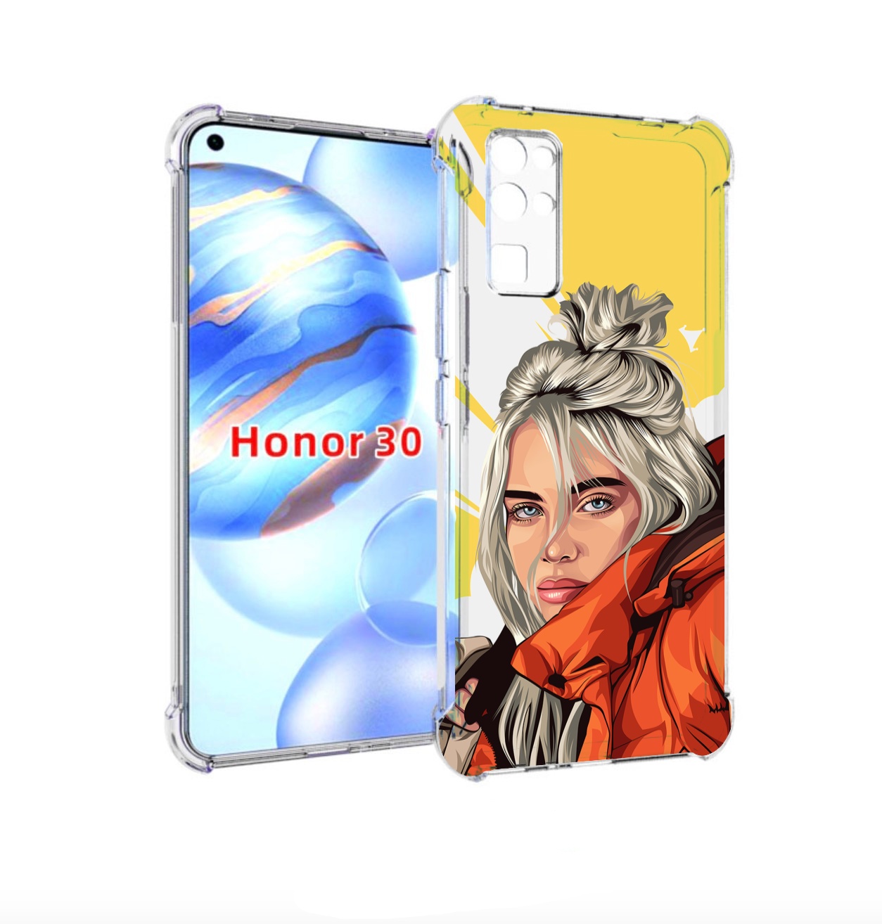 

Чехол бампер MyPads билли-айлиш-в-куртке для Honor 30 (BMH-AN10), Прозрачный, Tocco