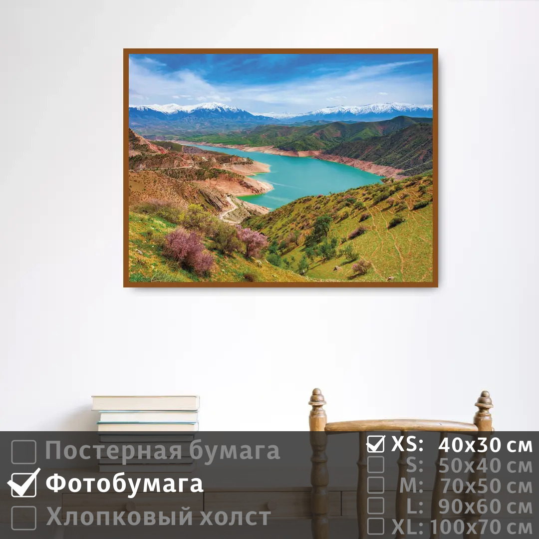

Постер на фотобумаге ПолиЦентр Бирюзовое озеро в горах 40х30 см, БирюзовоеОзероВГорах