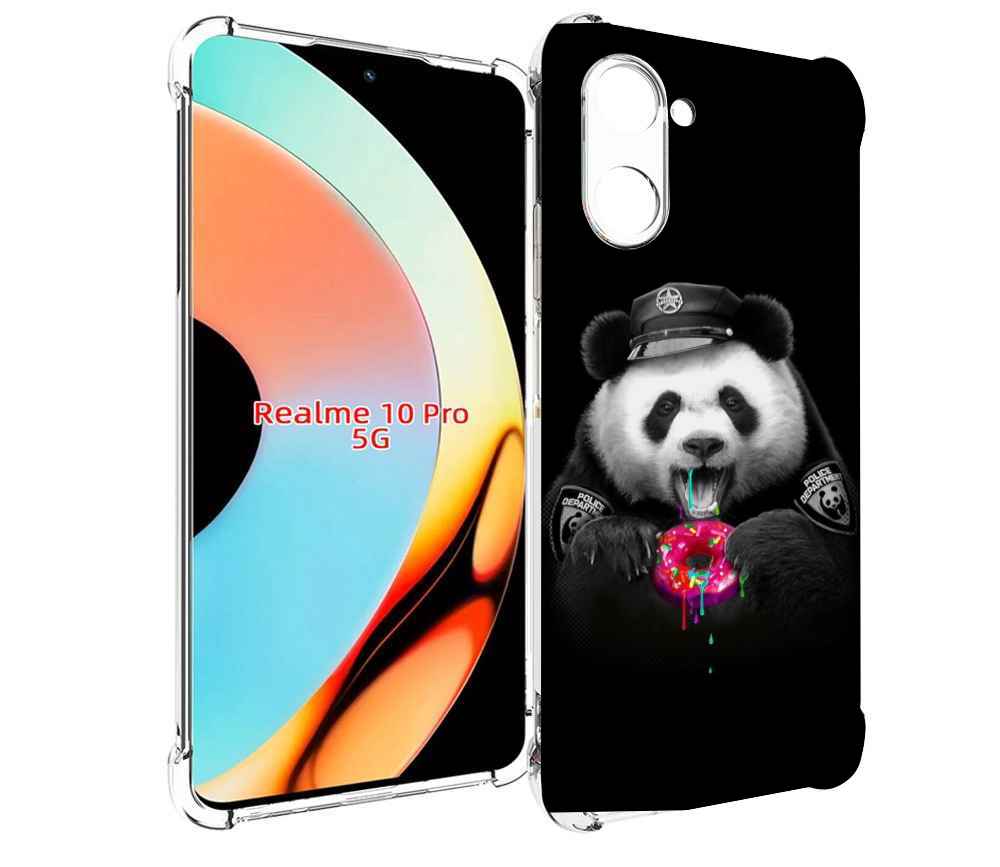 

Чехол бампер MyPads Панда-с-пончиком для Realme 10 Pro противоуд..., Прозрачный, Tocco