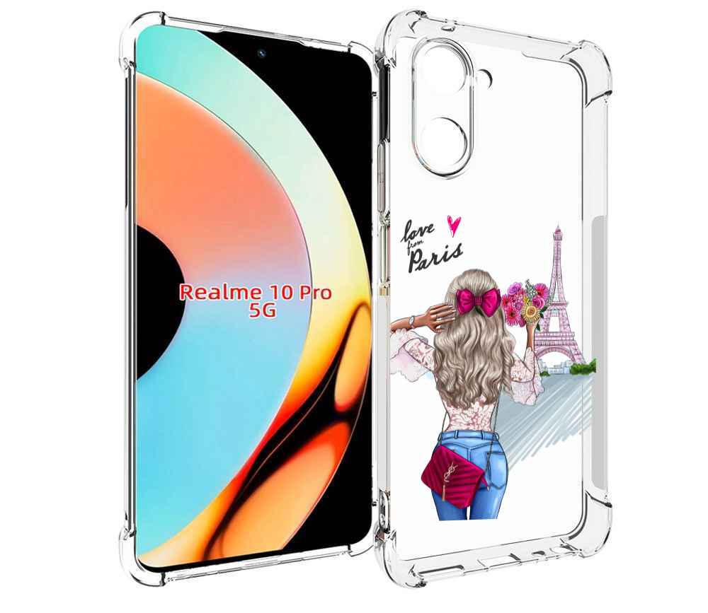 

Чехол бампер MyPads Парижанка женский для Realme 10 Pro противоу..., Прозрачный, Tocco