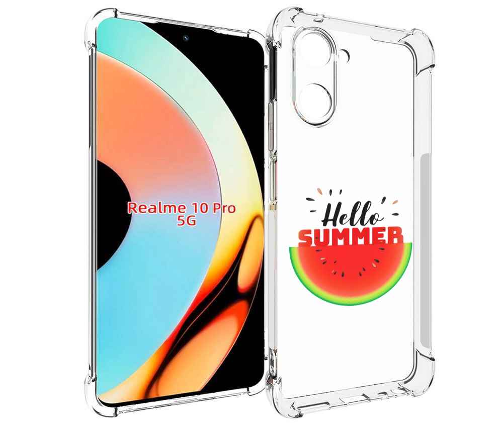 

Чехол бампер MyPads Привет-лето для Realme 10 Pro противоударный, Прозрачный, Tocco