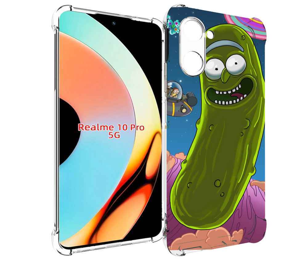 

Чехол бампер MyPads Рик огурец для Realme 10 Pro противоударный, Прозрачный, Tocco