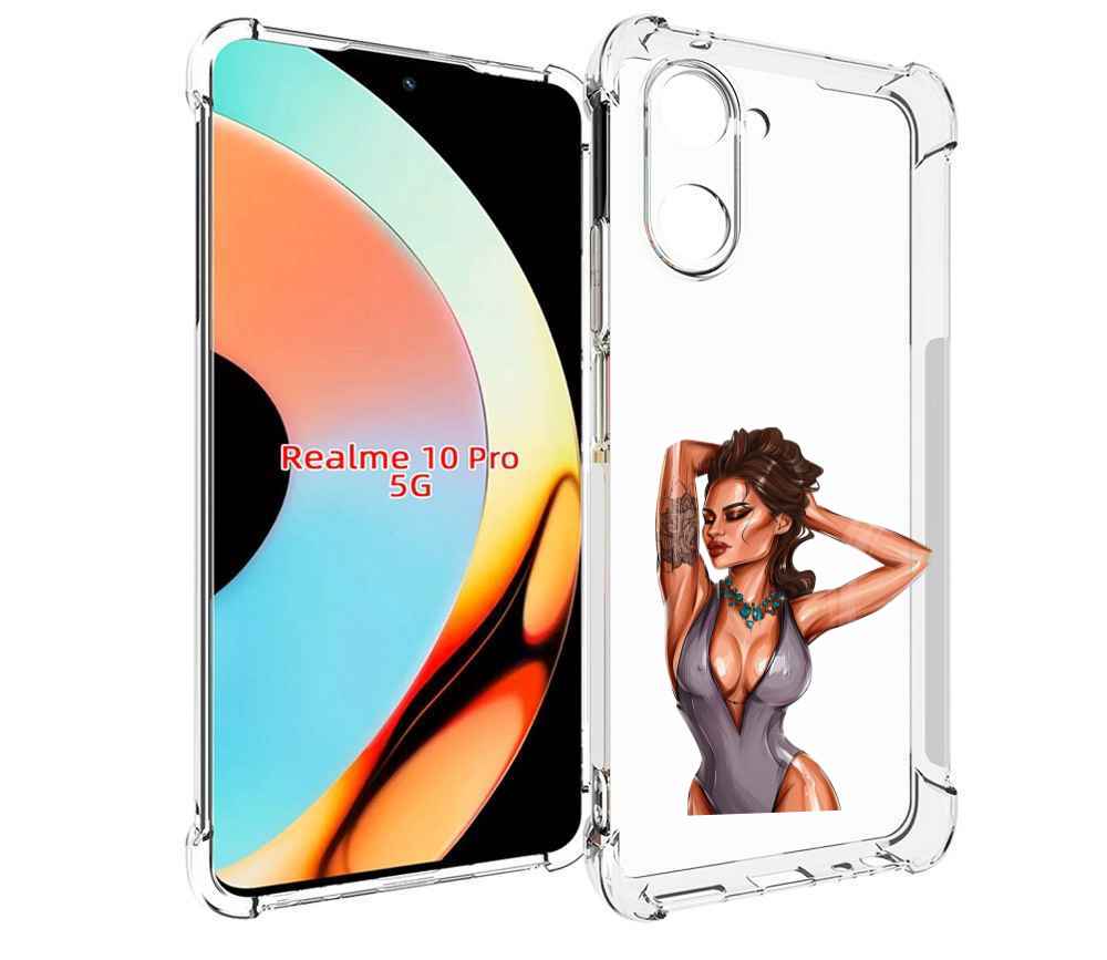 

Чехол бампер MyPads Роскошная-девушка женский для Realme 10 Pro ..., Прозрачный, Tocco