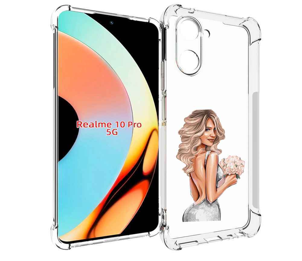 

Чехол бампер MyPads Роскошное-платье женский для Realme 10 Pro п..., Прозрачный, Tocco