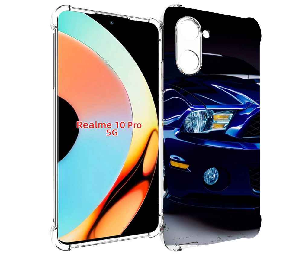 

Чехол бампер MyPads Синяя-машина для Realme 10 Pro противоударный, Прозрачный, Tocco