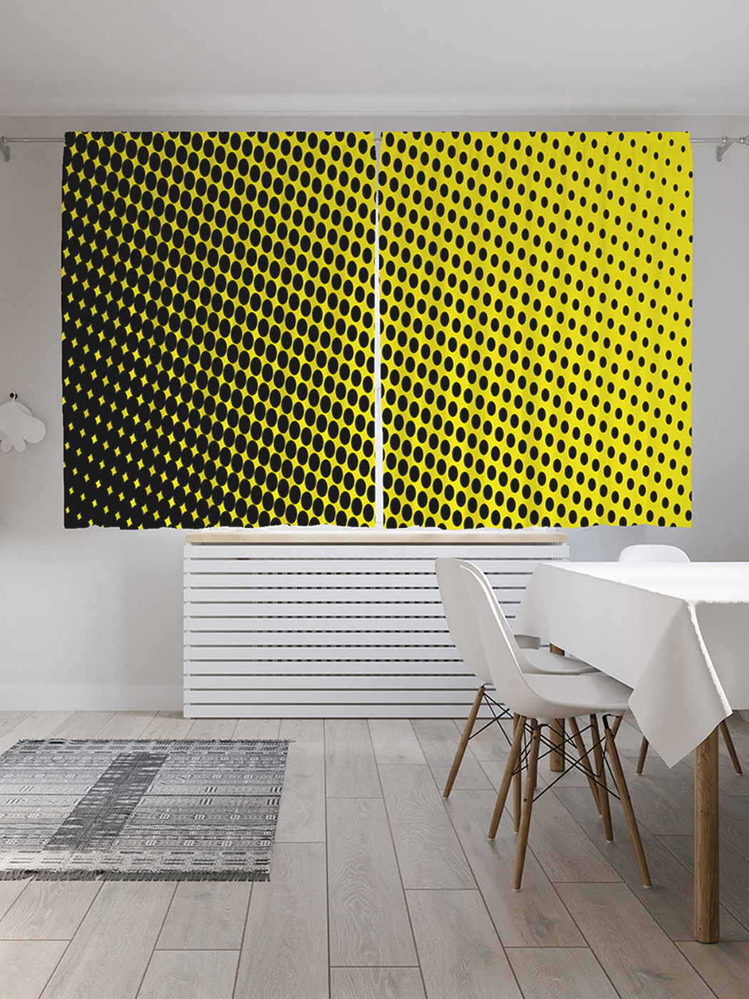 

Шторы с фотопечатью JoyArty "Мерцающие круги" из сатена, 290х180 см