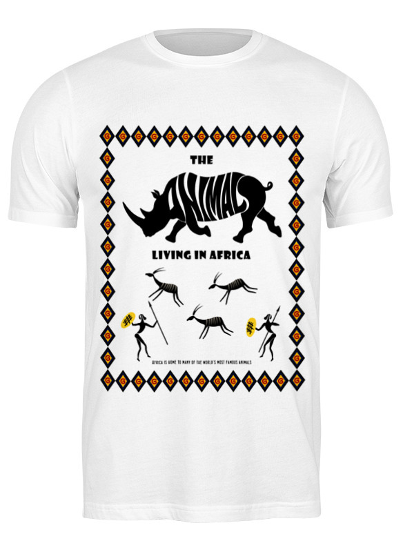 

Футболка мужская Printio The animals living in africa 2041254 белая M, Белый, The animals living in africa 2041254
