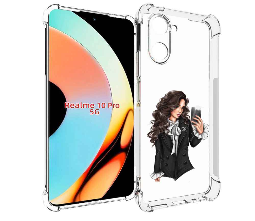 

Чехол бампер MyPads Стильная-девушка для Realme 10 Pro противоуд..., Прозрачный, Tocco