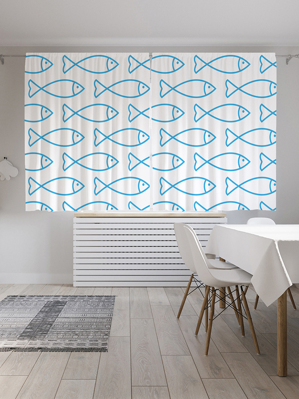 

Шторы с фотопечатью JoyArty "Простые рыбы" из сатена, 290х180 см