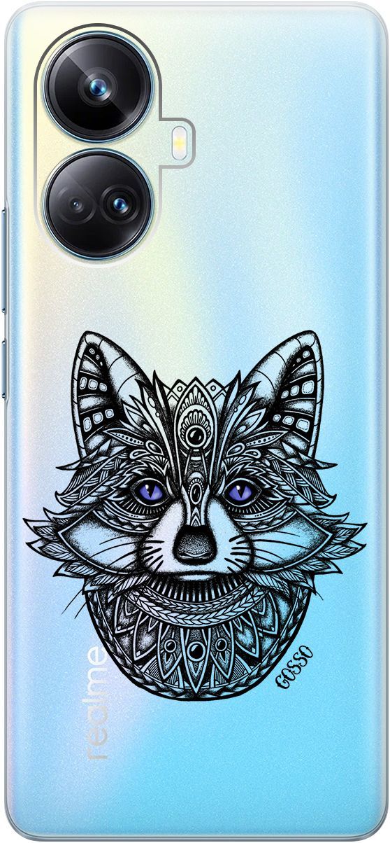 

Чехол на Realme 10 Pro+ "Grand Raccoon" прозрачный, Прозрачный;синий, 158639