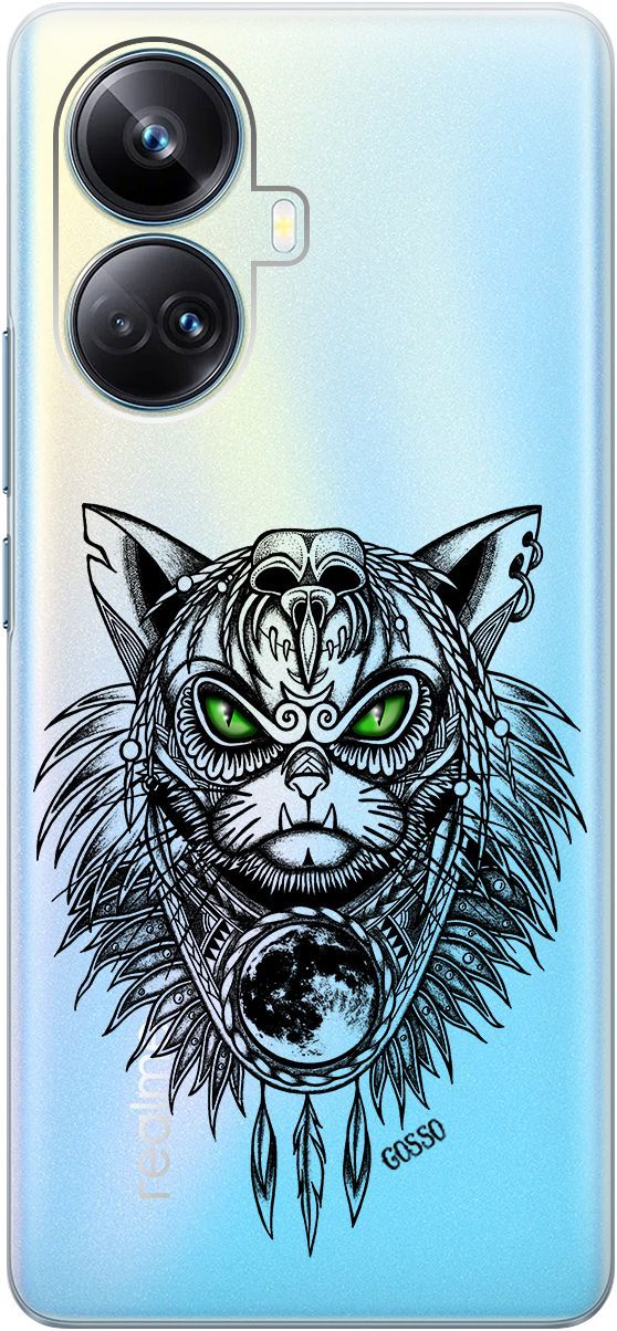 

Чехол на Realme 10 Pro+ "Shaman Cat" прозрачный, Прозрачный;черный, 158639