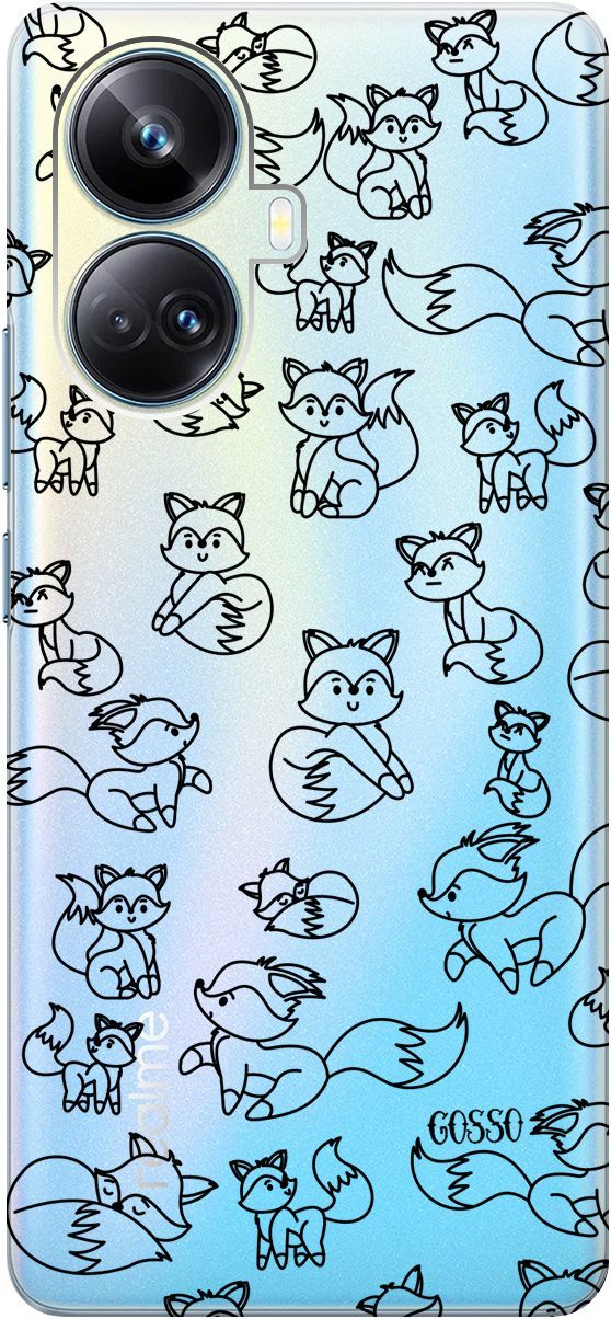 

Чехол на Realme 10 Pro+ "Funny Foxes" прозрачный, Прозрачный;черный, 158639
