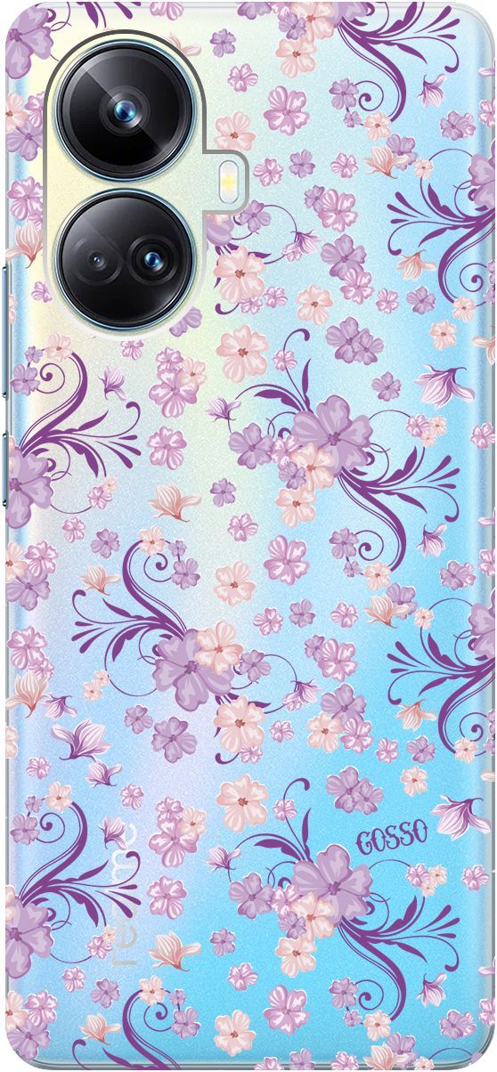 

Чехол на Realme 10 Pro+ "Lilac Flowers" прозрачный, Прозрачный;фиолетовый, 158639