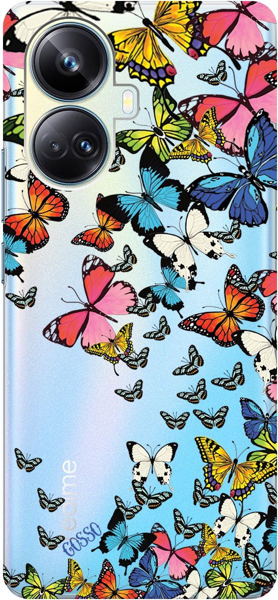 

Чехол на Realme 10 Pro+ "Magic Butterflies" прозрачный, Прозрачный;желтый, 158639