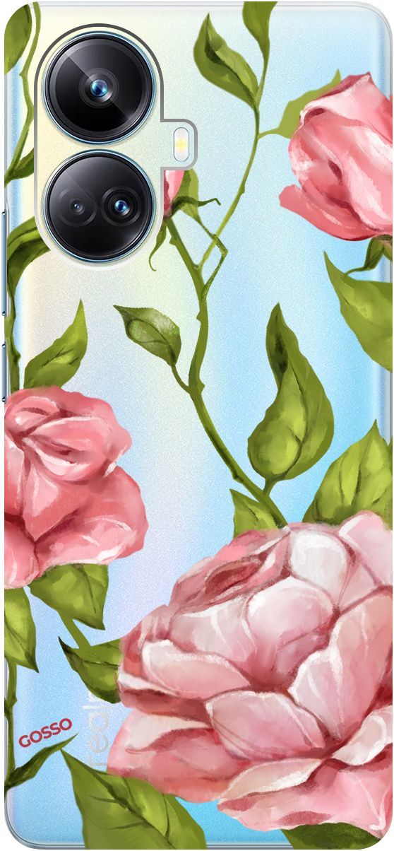 

Чехол на Realme 10 Pro+ "Amazing Roses" прозрачный, Прозрачный;белый, 158639