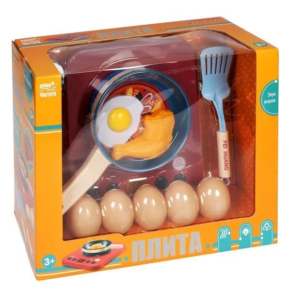 

Набор игровой плита со сковородой BONDIBON, Кухня и Чистота, аксесс., на бат., BOX