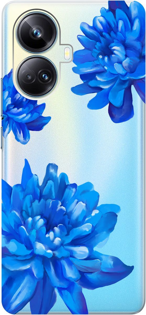 

Чехол на Realme 10 Pro+ "Amazing Asters" прозрачный, Прозрачный;голубой, 158640