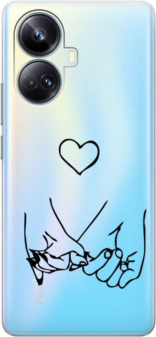 

Чехол на Realme 10 Pro+ "Lovers Hands" прозрачный, Прозрачный;черный, 158640