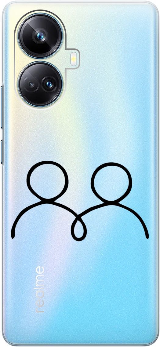 

Чехол на Realme 10 Pro+ "Couple Lines" прозрачный, Прозрачный;черный, 158640