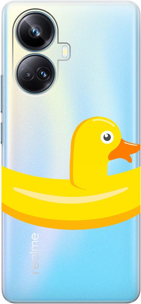 

Чехол на Realme 10 Pro+ "Duck Swim Ring" прозрачный, Прозрачный;белый, 158640