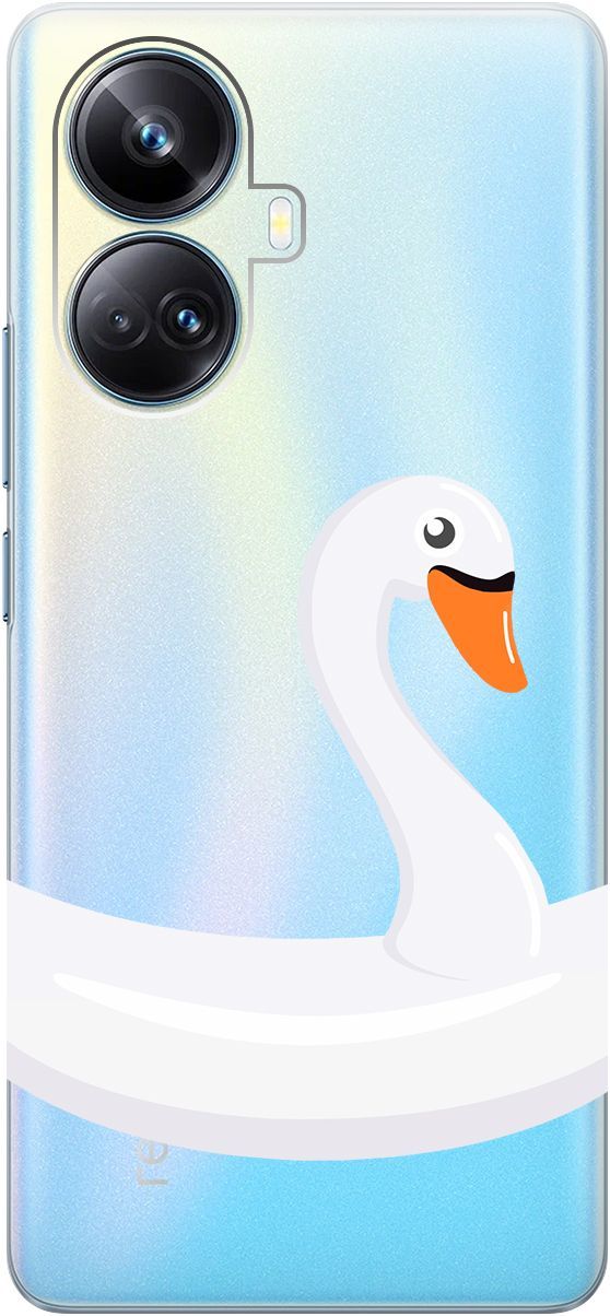 

Чехол на Realme 10 Pro+ "Swan Swim Ring" прозрачный, Прозрачный;белый, 158640