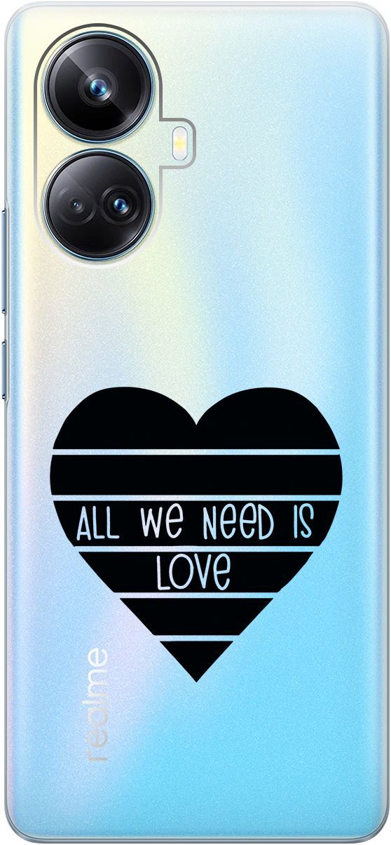 

Чехол на Realme 10 Pro+ "All We Need is Love" прозрачный, Прозрачный;черный, 158640