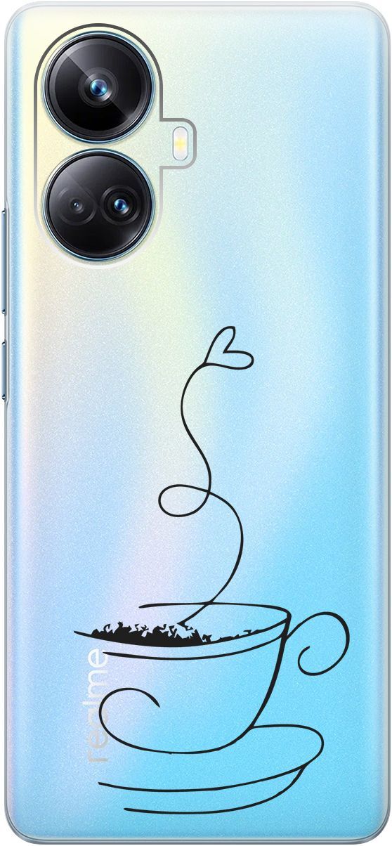 

Чехол на Realme 10 Pro+ "Coffee Love" прозрачный, Прозрачный;черный, 158640