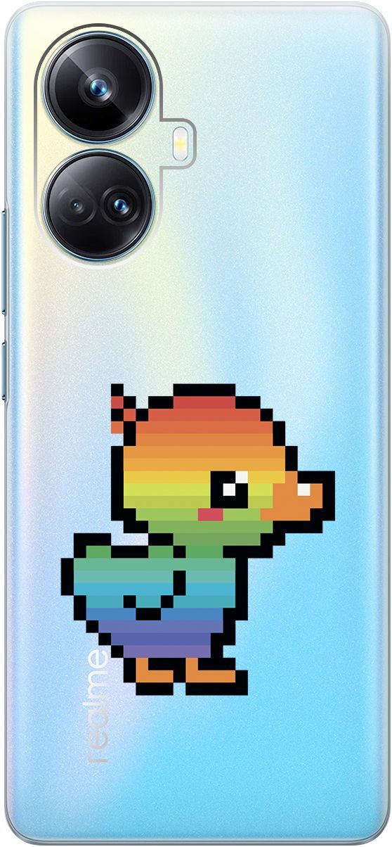 

Чехол на Realme 10 Pro+ "Pixel Duck" прозрачный, Прозрачный;желтый, 158640