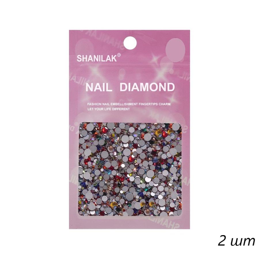 

Стразы для ногтей Nail Art микс цветов и размеров мульти 2 шт, Разноцветный, kr-15829