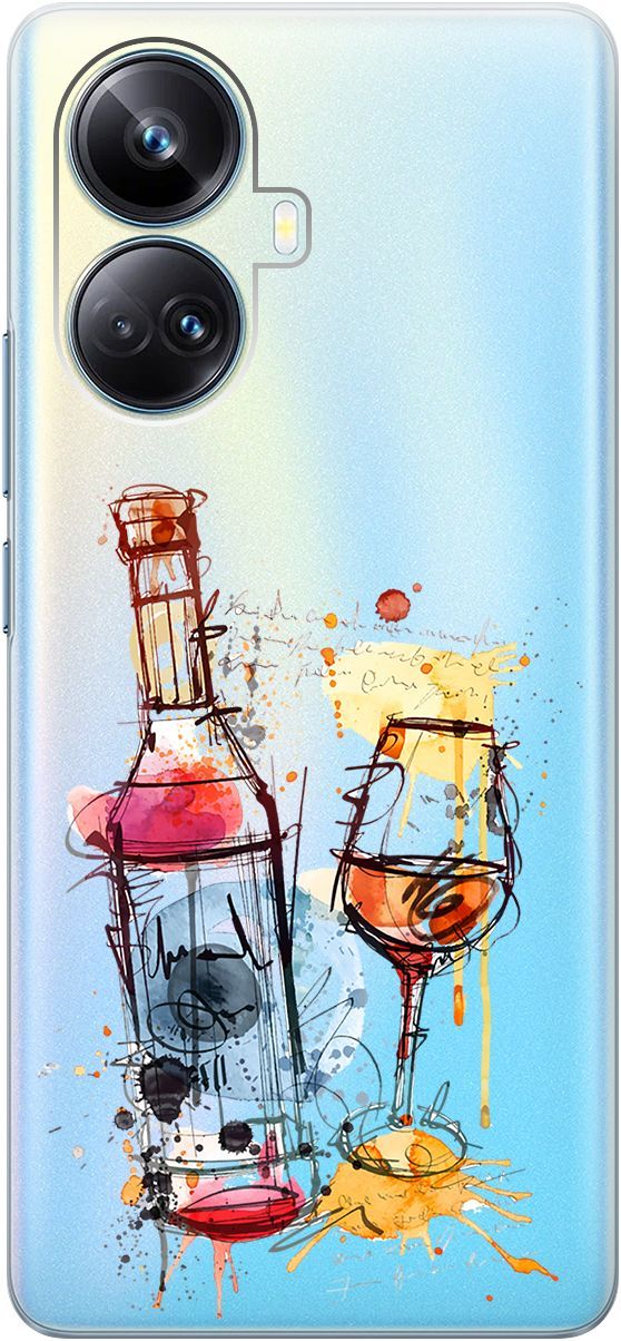 

Чехол на Realme 10 Pro+ "Aquarelle Wine" прозрачный, Прозрачный;красный, 158641