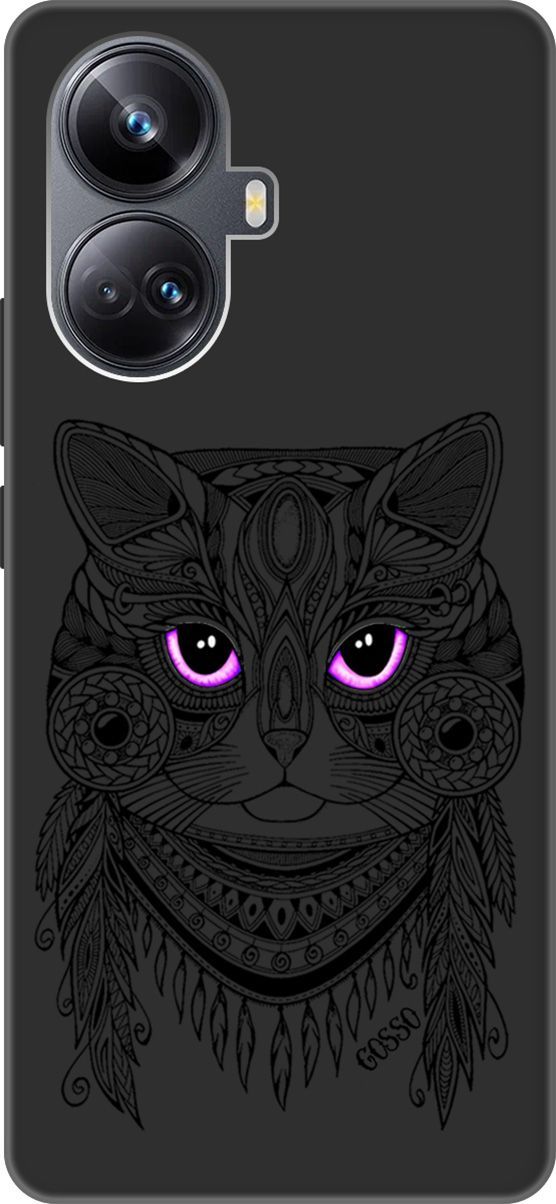 

Чехол на Realme 10 Pro+ "Grand Cat" черный, Черный;розовый, 158642