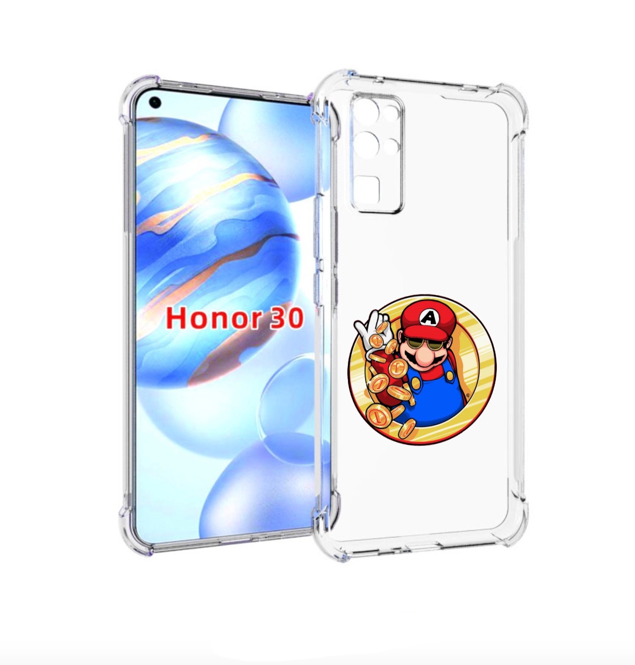 

Чехол бампер MyPads богатый марио для Honor 30 (BMH-AN10) против, Прозрачный, Tocco
