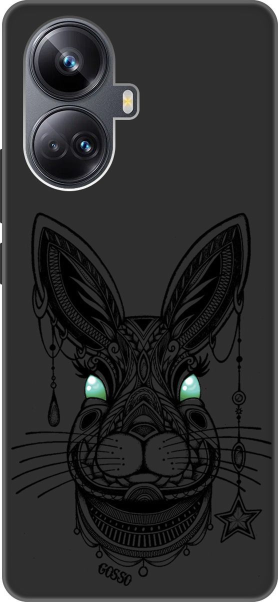 

Чехол на Realme 10 Pro+ "Grand Rabbit" черный, Черный;голубой, 158642