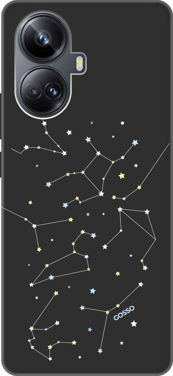 

Чехол на Realme 10 Pro+ "Constellations" черный, Черный;белый, 158642