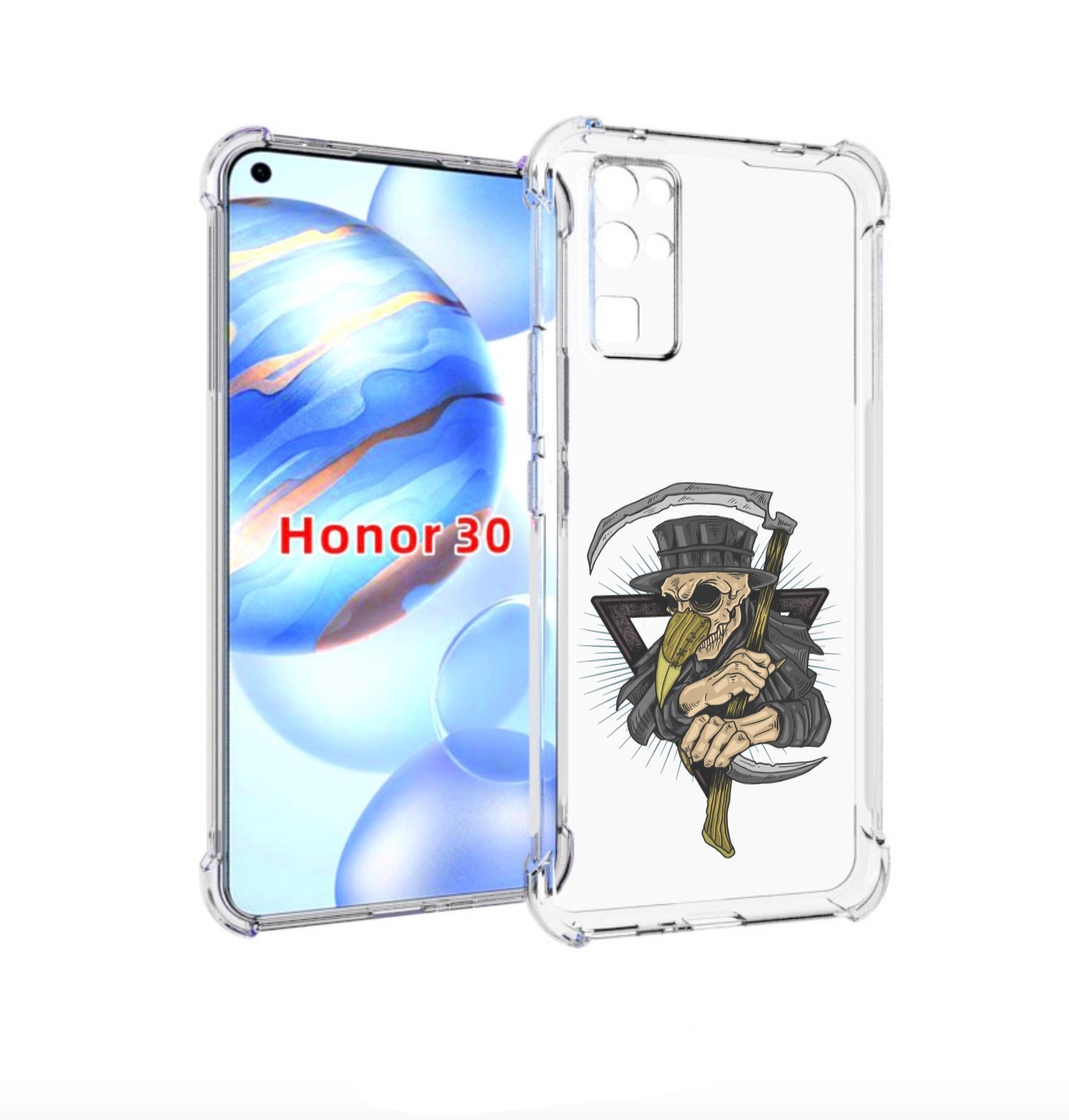 

Чехол бампер MyPads борец-с-чумой для Honor 30 (BMH-AN10) против, Прозрачный, Tocco