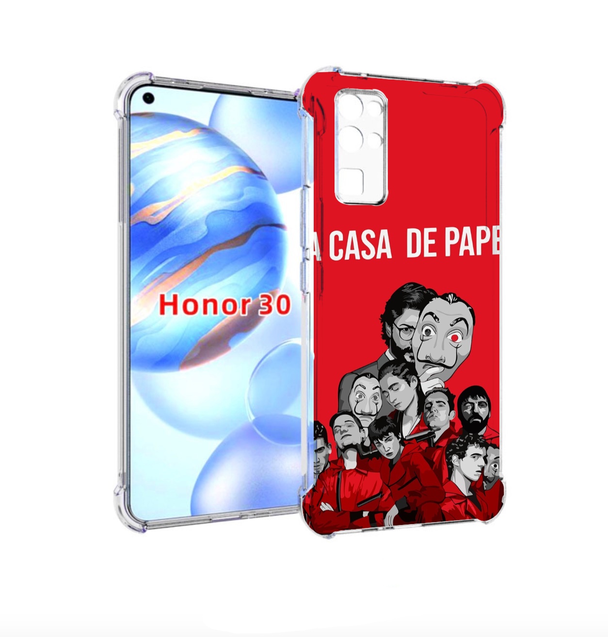 

Чехол бампер MyPads бумажный-дом-команда для Honor 30 (BMH-AN10), Прозрачный, Tocco