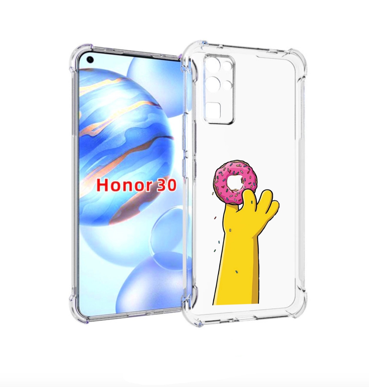 

Чехол бампер MyPads вкусный-пончик для Honor 30 (BMH-AN10) проти, Прозрачный, Tocco