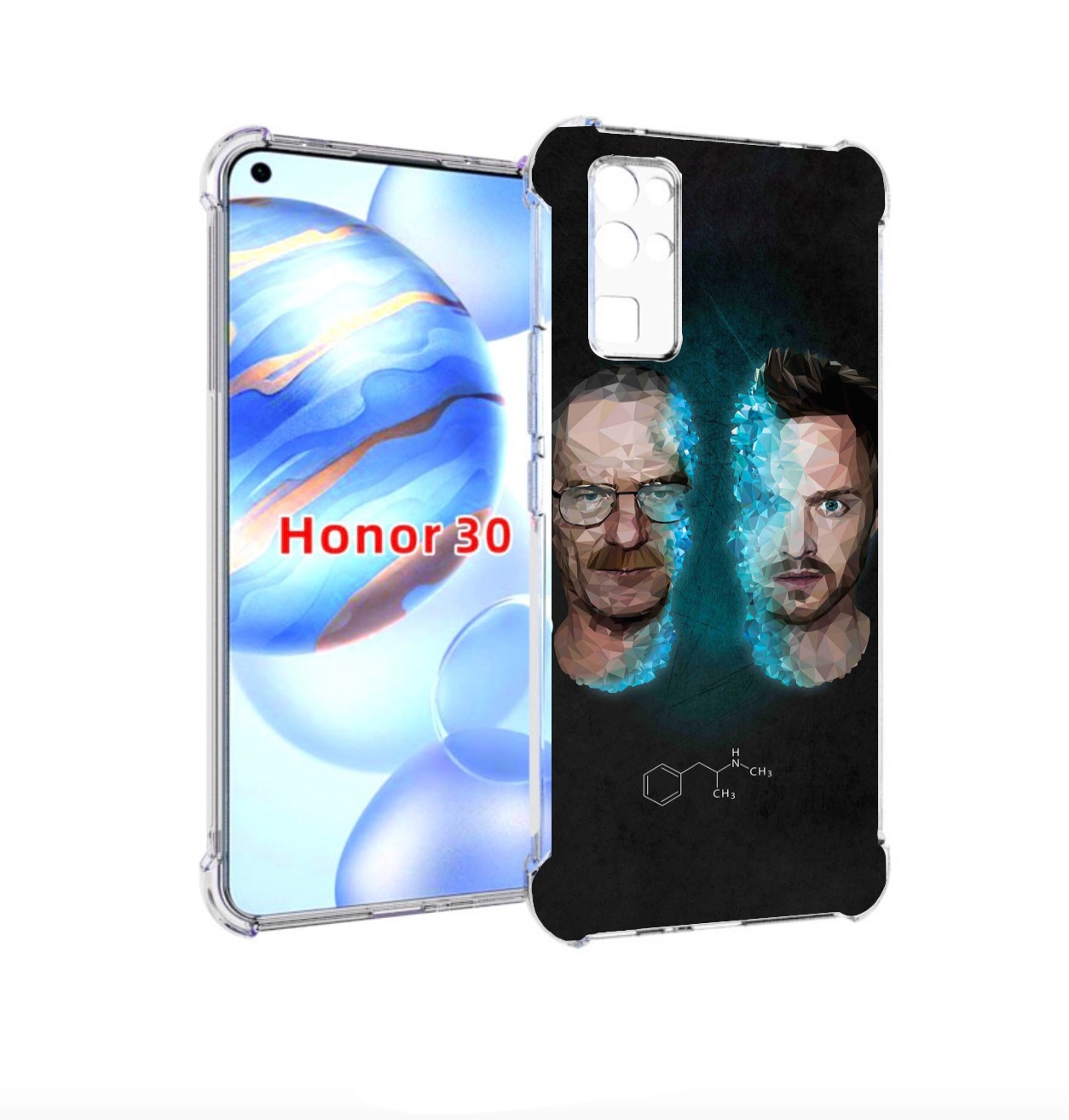 

Чехол бампер MyPads во-все-тяжкие для Honor 30 (BMH-AN10) против, Прозрачный, Tocco
