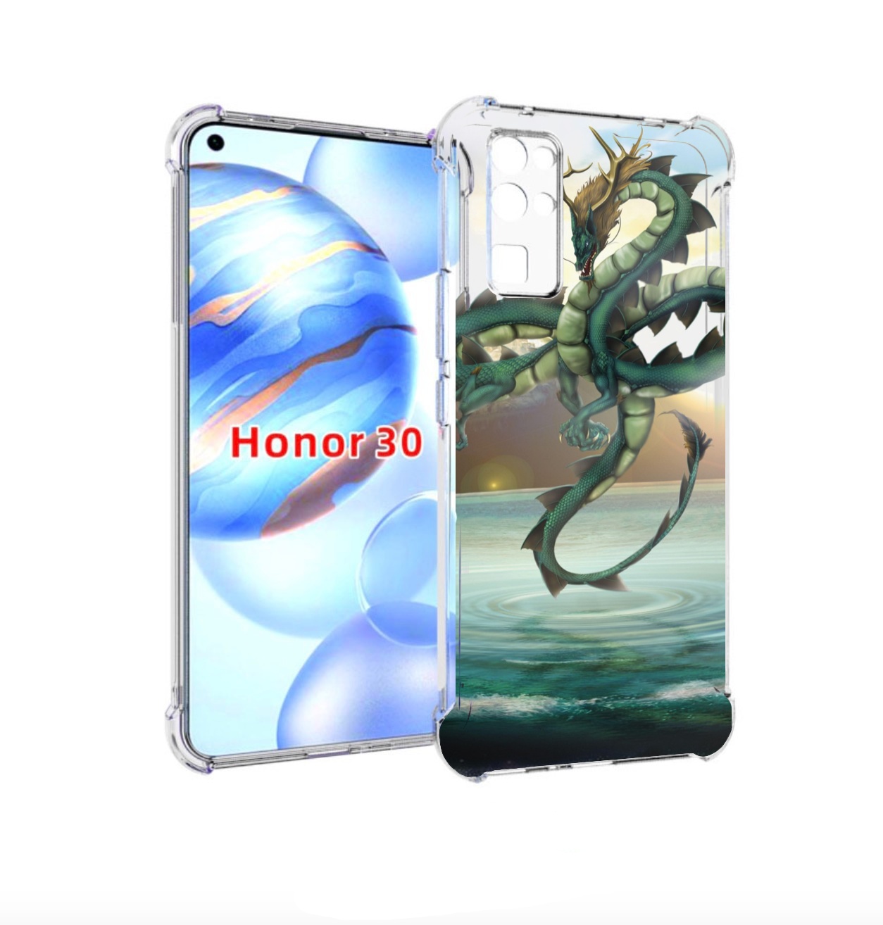

Чехол бампер MyPads водяной-дракон для Honor 30 (BMH-AN10) проти, Прозрачный, Tocco