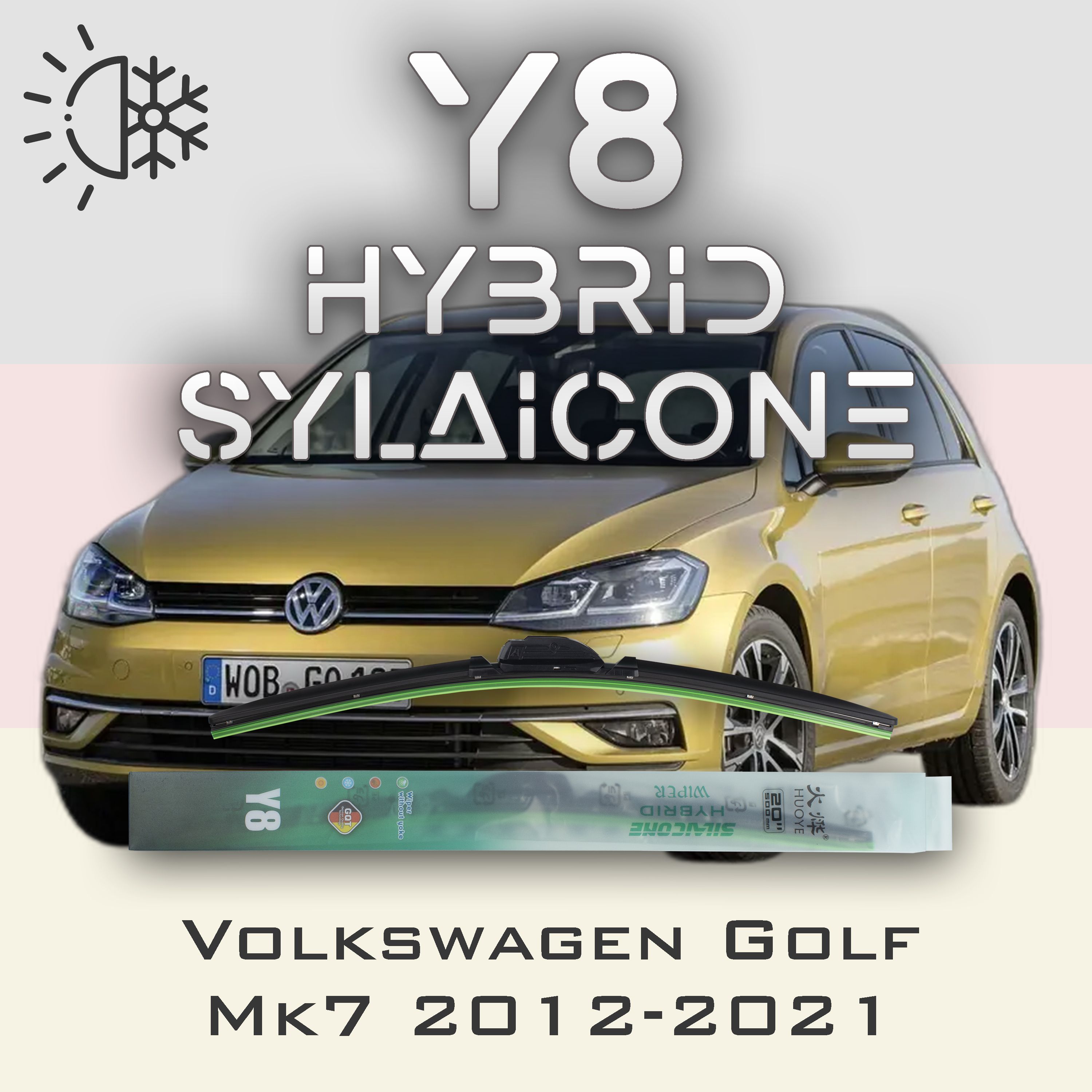 

Комплект щеток стеклоочистителя HUOYE Y8-Volkswagen Golf Mk7 2012-2021, Y8