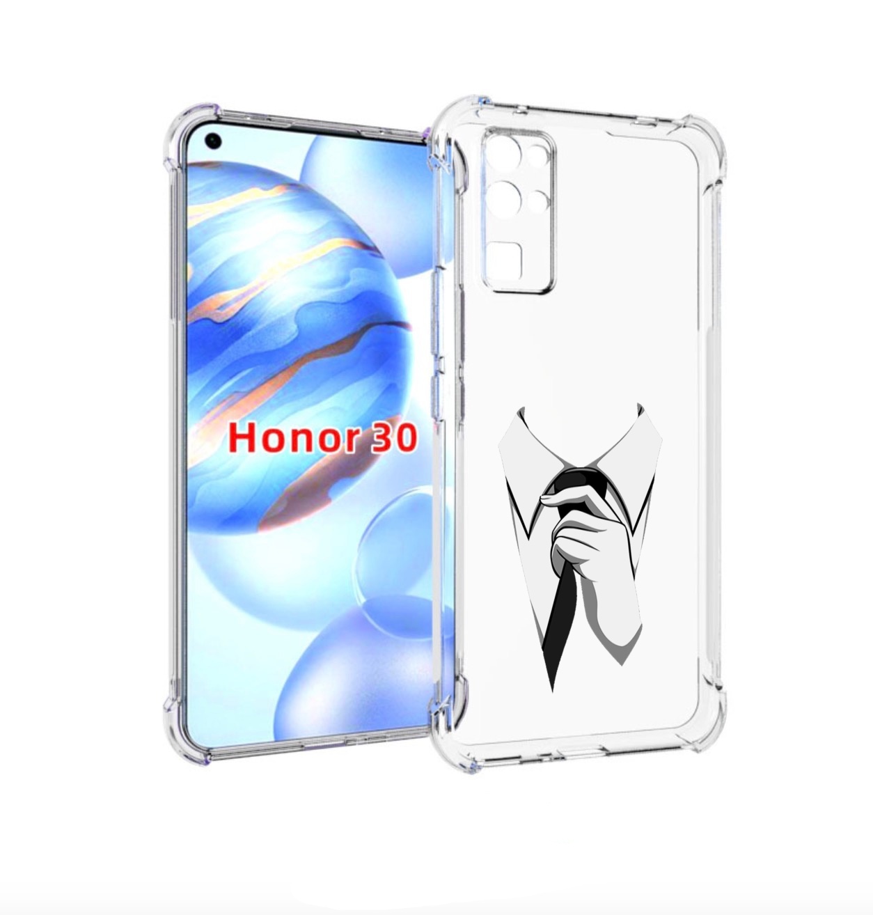 

Чехол бампер MyPads галстук для Honor 30 (BMH-AN10) противоударный, Прозрачный, Tocco